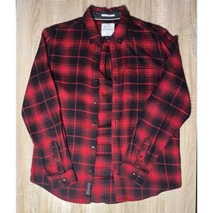 Great Outdoors On The Road Black and Red Flannel Mens Shirt